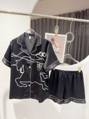 Bộ Đôi Pyjama Lụa Băng Tay Ngắn Quần Ngắn CTN9 Shury Store Home Wear Chất Mềm Mát, Họa Tiết Độc Đáo