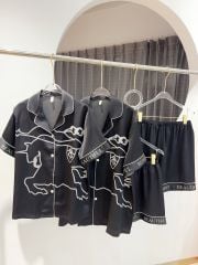 Bộ Đôi Pyjama Lụa Băng Tay Ngắn Quần Ngắn CTN9 Shury Store Home Wear Chất Mềm Mát, Họa Tiết Độc Đáo