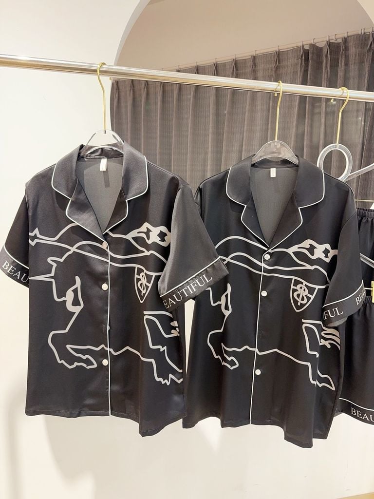 Bộ Đôi Pyjama Lụa Băng Tay Ngắn Quần Ngắn CTN9 Shury Store Home Wear Chất Mềm Mát, Họa Tiết Độc Đáo