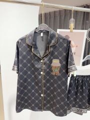 Pyjama couple lụa băng tay ngắn quần ngắn CTN23 Shury Store Home Wear Đồ đôi mát nhẹ dễ thương