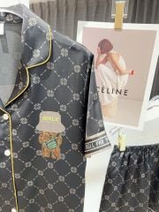 Pyjama couple lụa băng tay ngắn quần ngắn CTN23 Shury Store Home Wear Đồ đôi mát nhẹ dễ thương