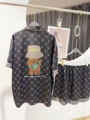 Pyjama couple lụa băng tay ngắn quần ngắn CTN23 Shury Store Home Wear Đồ đôi mát nhẹ dễ thương