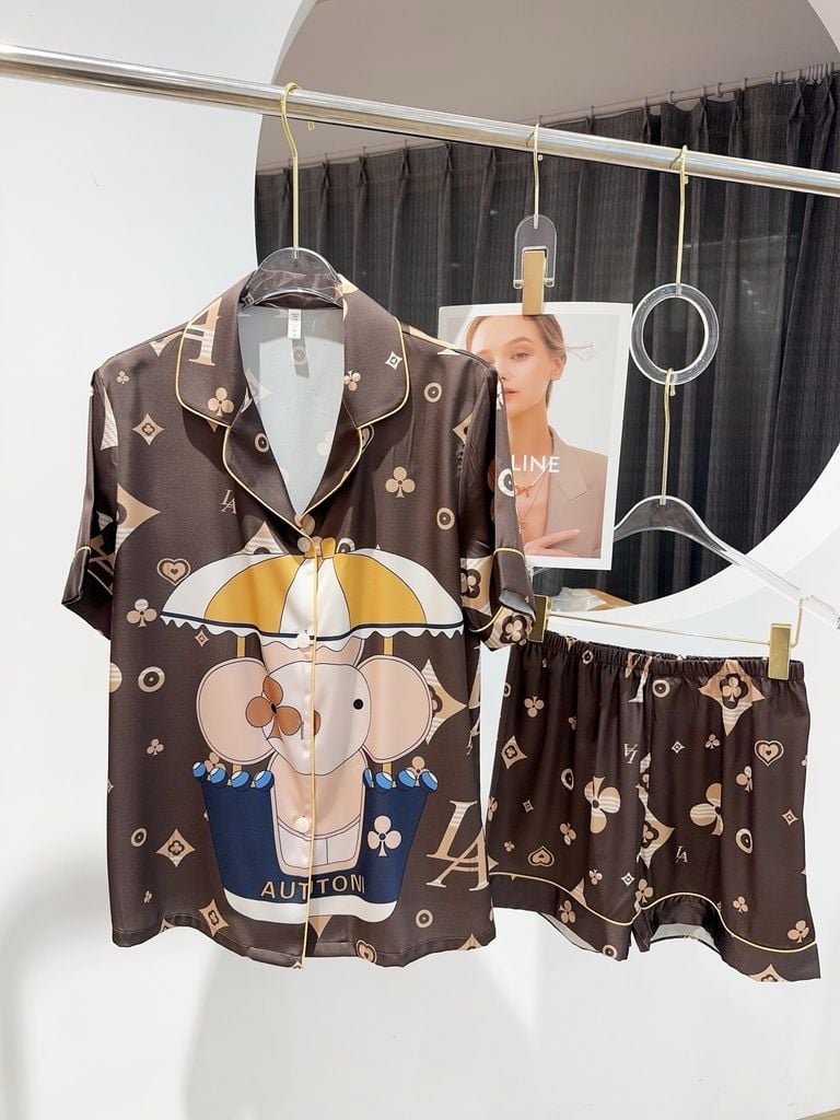 Pyjama Couple Lụa Băng Tay Ngắn Quần Ngắn CTN5 | Shury Store Home Wear | Mềm Mát, Lịch Sự, Dễ Mặc