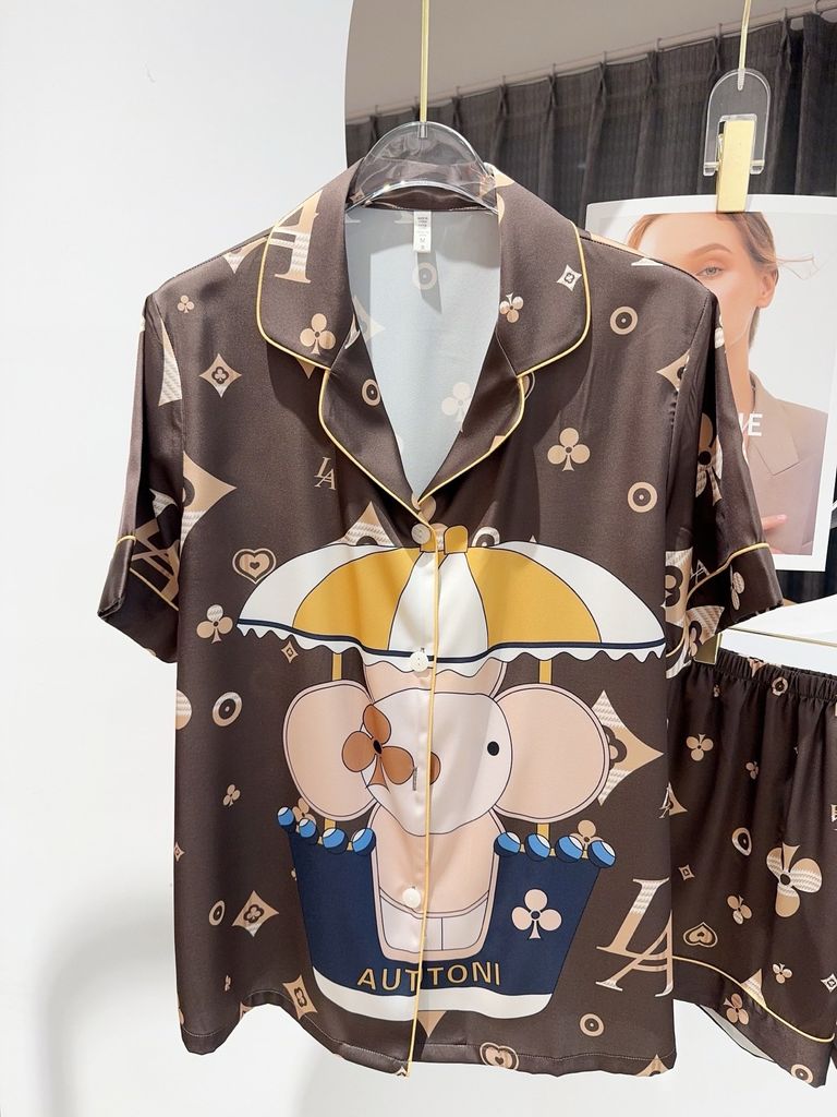 Pyjama Couple Lụa Băng Tay Ngắn Quần Ngắn CTN5 | Shury Store Home Wear | Mềm Mát, Lịch Sự, Dễ Mặc