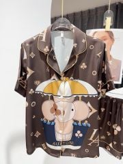 Pyjama Couple Lụa Băng Tay Ngắn Quần Ngắn CTN5 | Shury Store Home Wear | Mềm Mát, Lịch Sự, Dễ Mặc