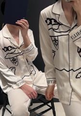 Bộ đồ ngủ đôi DD68 lụa băng tay dài quần dài Shury Store Home Wear Pyjama couple sang trọng mềm mát