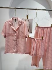 Pyjama lụa băng tay ngắn quần dài tặng kèm quần short TN14 Shury Store Home Wear mặc mát, sang trọng