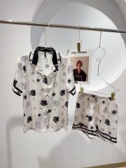 Bộ pyjama lụa ngắn vân xước NT10 - Shury Store Home Wear - form rộng mát, họa tiết hoa thời thượng