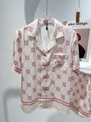 Bộ pyjama lụa ngắn vân xước NT47 – Shury Store Home Wear – tay ngắn quần ngắn, lụa mát, form rộng