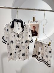 Bộ pyjama lụa ngắn vân xước NT10 - Shury Store Home Wear - form rộng mát, họa tiết hoa thời thượng