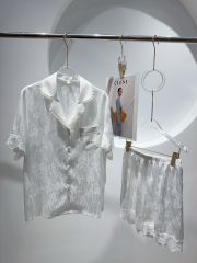 Bộ pyjama lụa băng ngắn NT01 Shury Store Home Wear | Thiết kế viền ren tinh tế, form rộng mát mịn