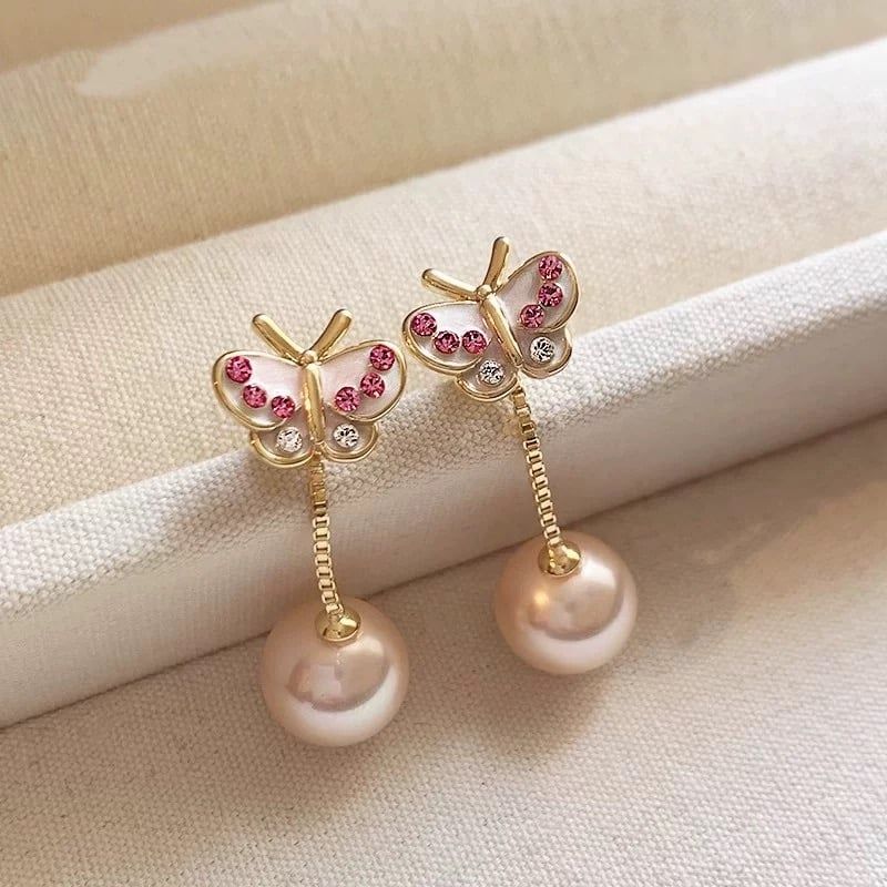 Bông Tai Bướm Hồng