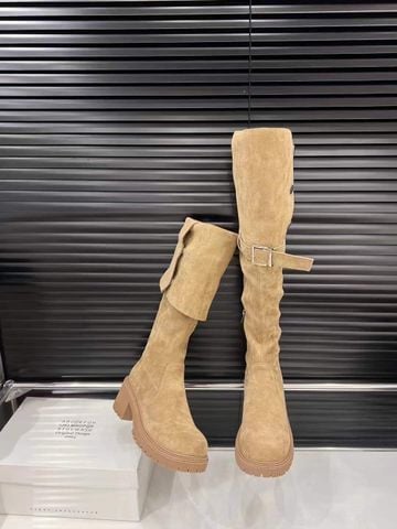 Giày Boot Dài Kem Nâu