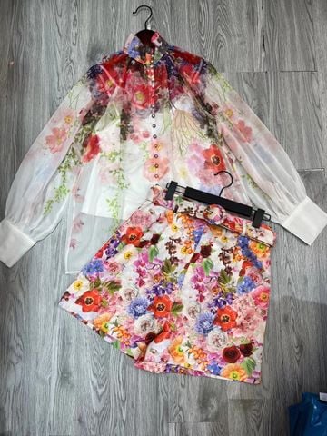 Set Quần Hoa Đỏ