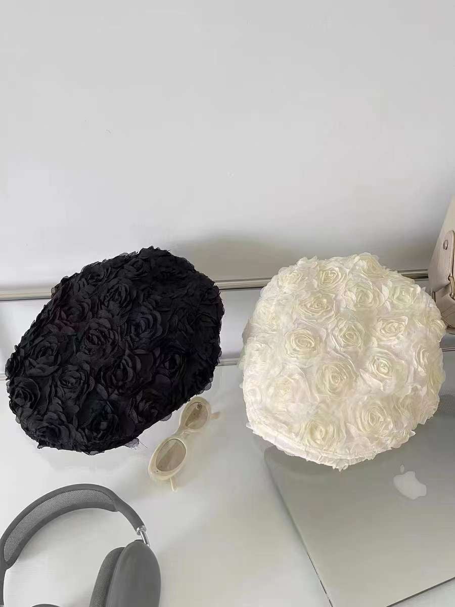 Nón Hoa Nổi Đen,Trắng