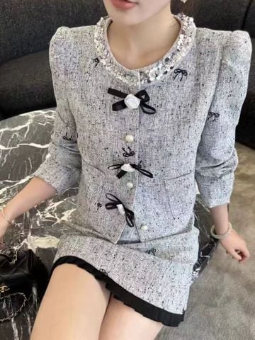 Set Xám ,Đen Nút Hoa