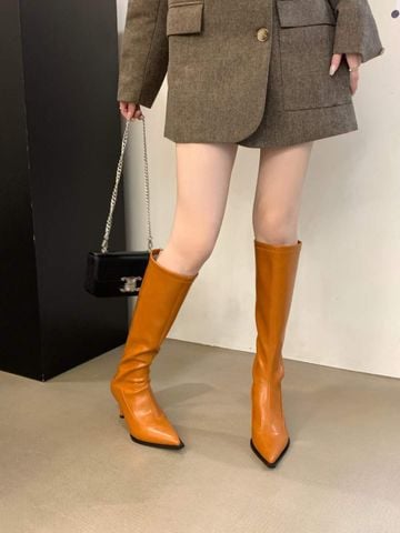 Giày Boot Nâu Da