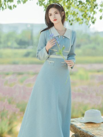 Đầm Xanh Dương Tiểu Thư