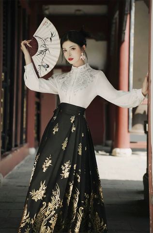 Set Tàu Chân Váy Đen