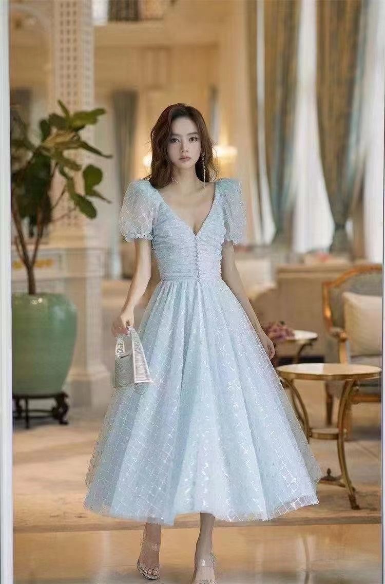 Đầm Xanh Nhũ Xoè