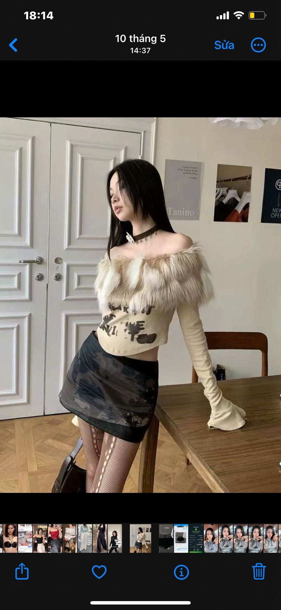 Chân Váy Da Pha Voan