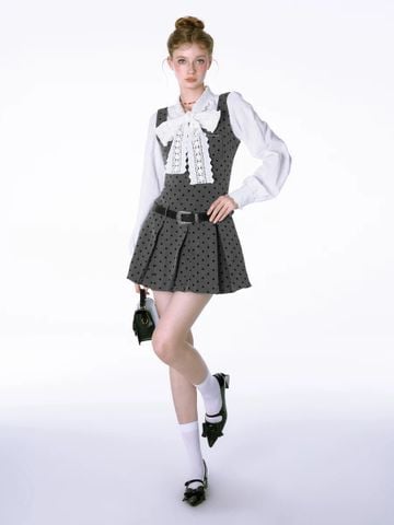 Set Đầm Xám Bi Áo Somi