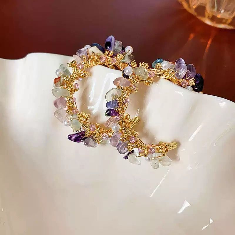 Bông Tai Nữa Vành Đá