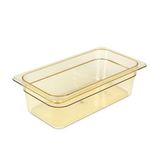 Amber High Heat Plastic Food Pan 1/3