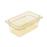 Amber High Heat Plastic Food Pan 1/4