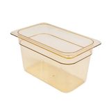 Amber High Heat Plastic Food Pan 1/4