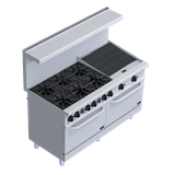 BẾP ÂU 6 HỌNG KÈM BẾP NƯỚNG VÀ LÒ ( M series 6-Burner Gas Range & Charbroiler With Oven) FMGR1508GOL
