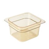 Amber High Heat Plastic Food Pan 1/6