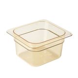 Amber High Heat Plastic Food Pan 1/6