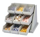 Self Serve Condiment Bin Stand Set with 3-Tier Stand