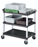 Black Three Shelf Utility Cart (Unassembled)