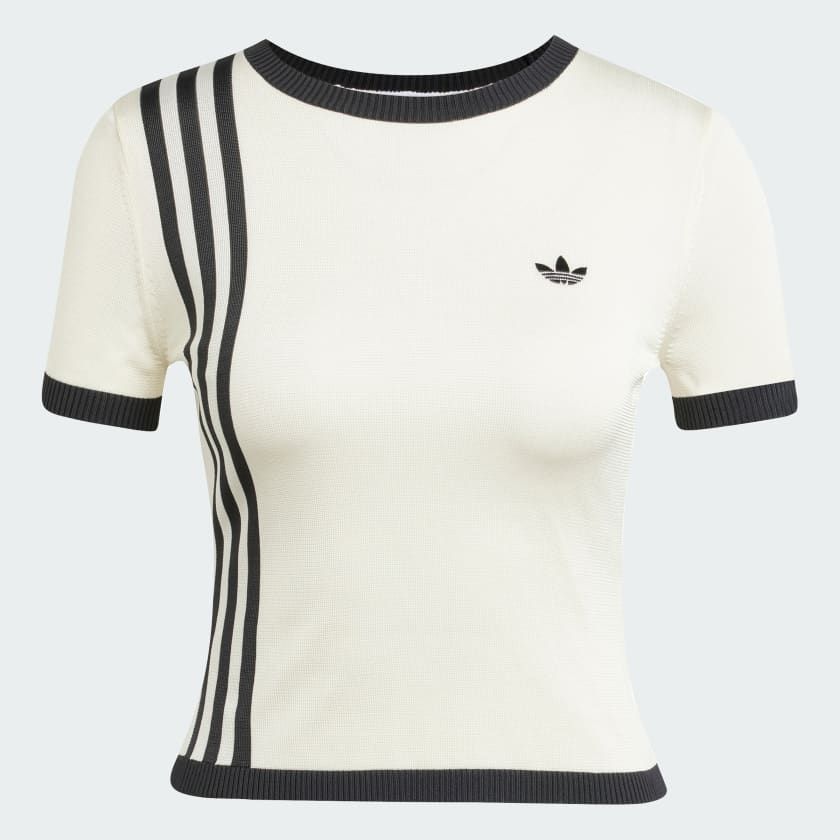  Áo T-shirt adidas Knitted 3 sọc Nữ - JJ0961 