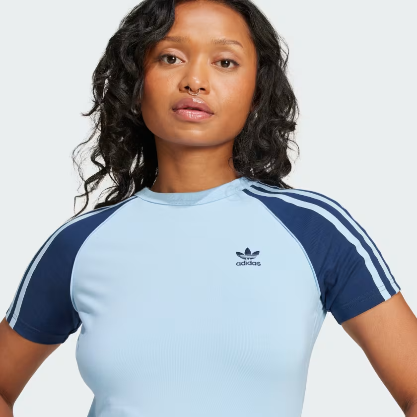  Áo T-shirt adidas Slim Raglan Adicolor 3 sọc Nữ - JD0836 
