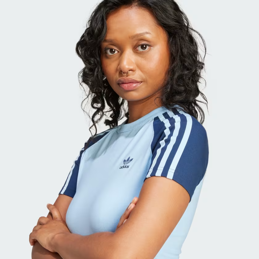  Áo T-shirt adidas Slim Raglan Adicolor 3 sọc Nữ - JD0836 