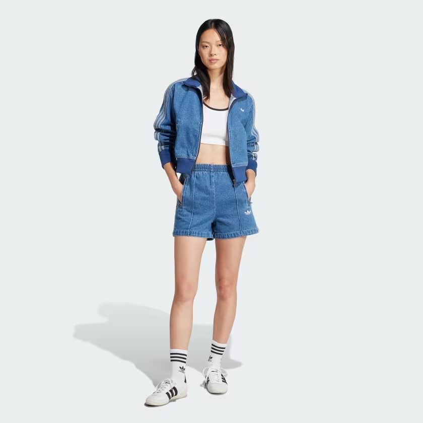  Quần short bò adidas Denim Adicolor Firebird Nữ - JD2562 