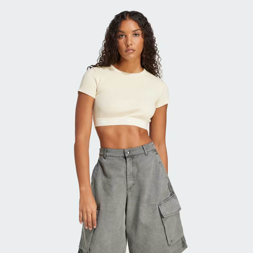  Áo crop top adidas có viền bo Nữ - JD0040 