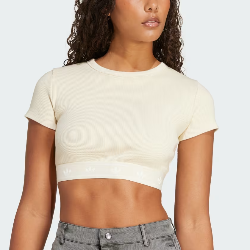  Áo crop top adidas có viền bo Nữ - JD0040 