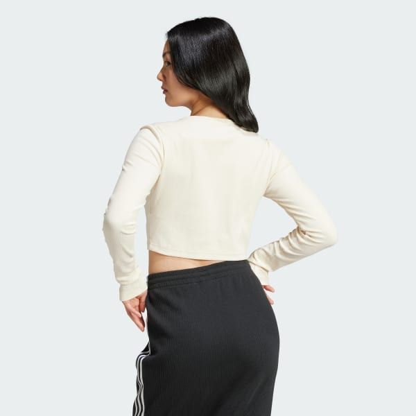  Áo lửng dài tay adidas Essentials Ribbed Crop Nữ - IY9663 