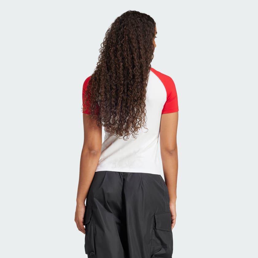  Áo T-shirt adidas Raglan Adicolor 3 sọc Nữ - JD0835 