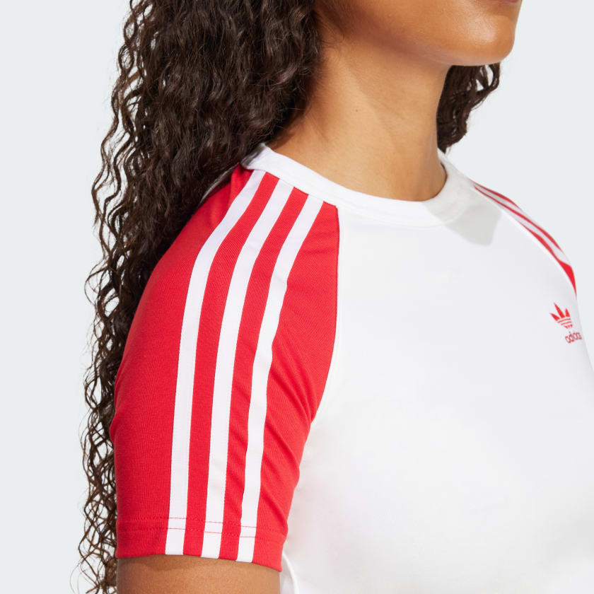  Áo T-shirt adidas Raglan Adicolor 3 sọc Nữ - JD0835 