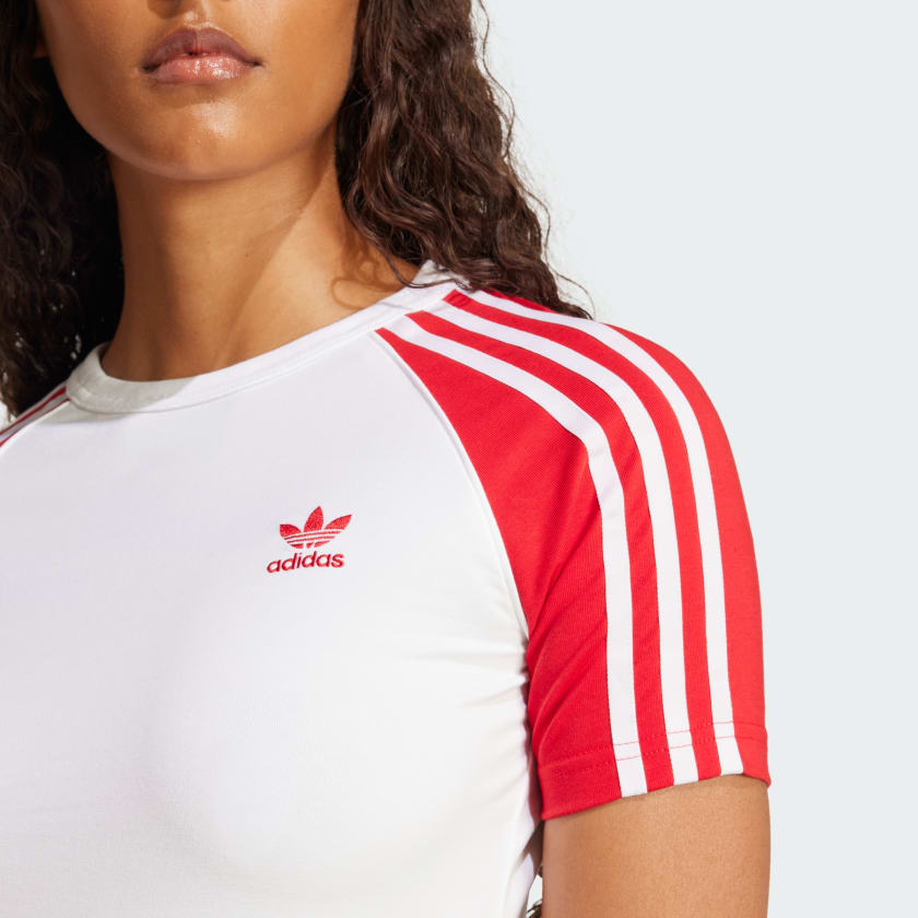  Áo T-shirt adidas Raglan Adicolor 3 sọc Nữ - JD0835 