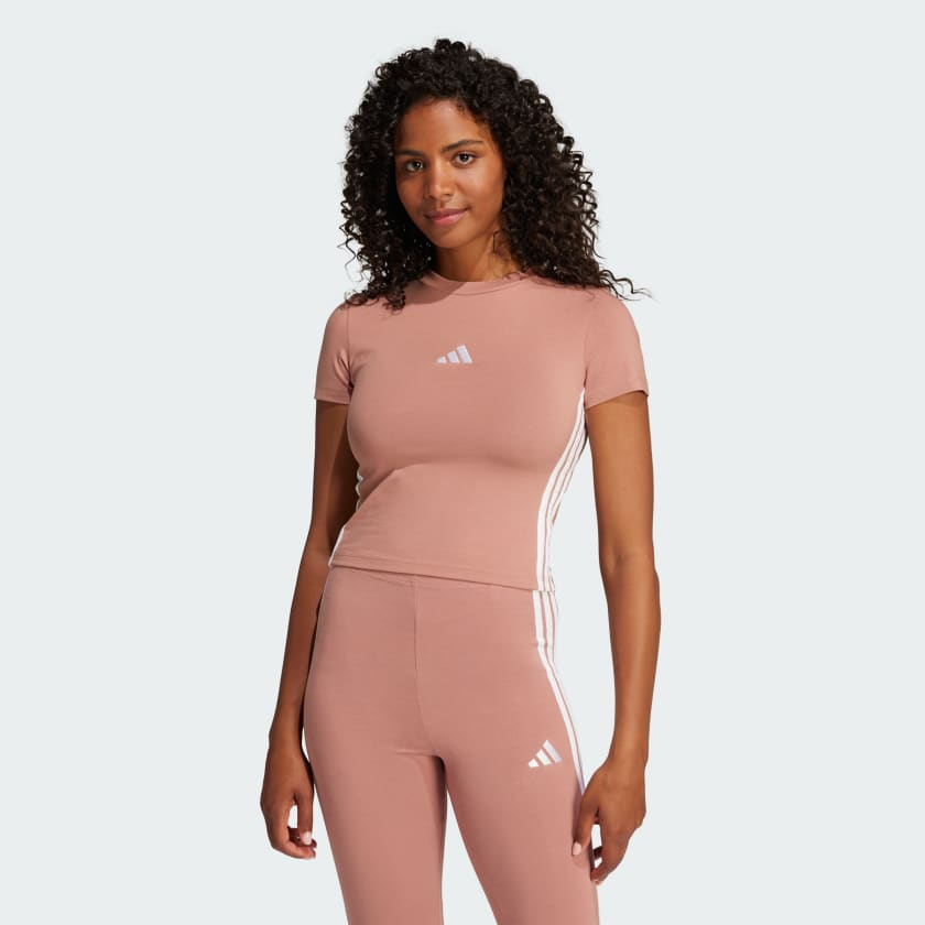  Áo Baby Tee adidas Essential 3 sọc Nữ - JE1243 