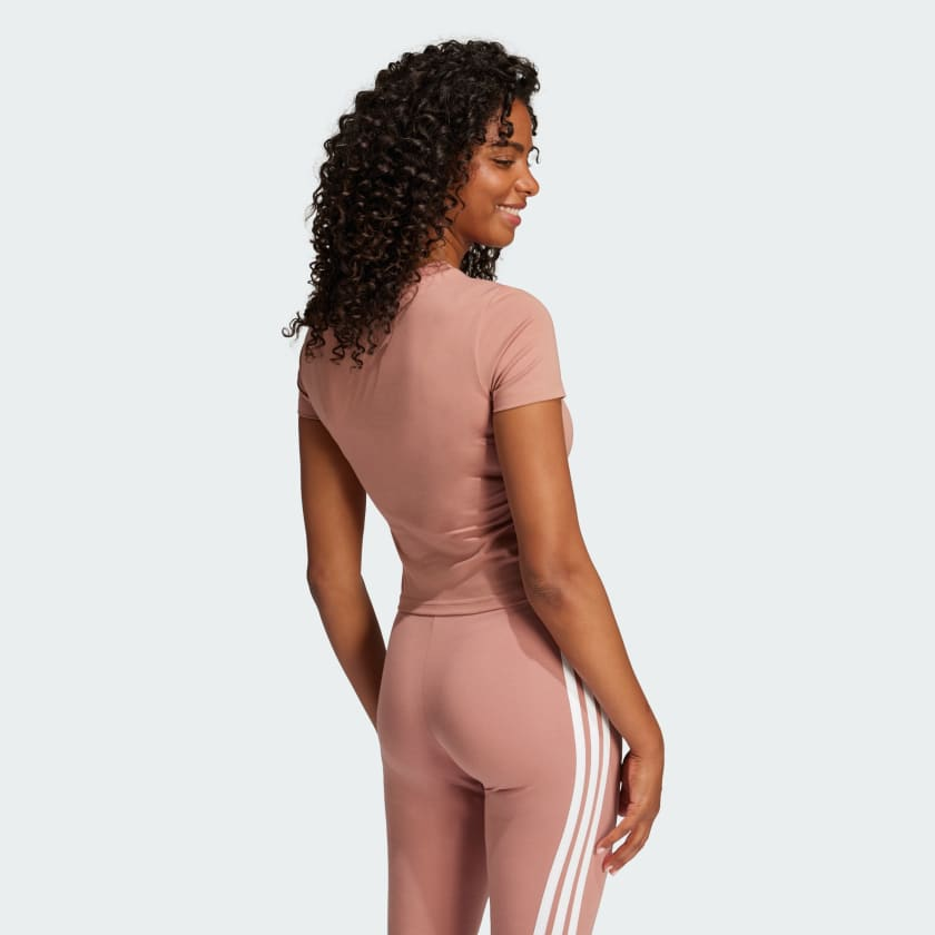  Áo Baby Tee adidas Essential 3 sọc Nữ - JE1243 