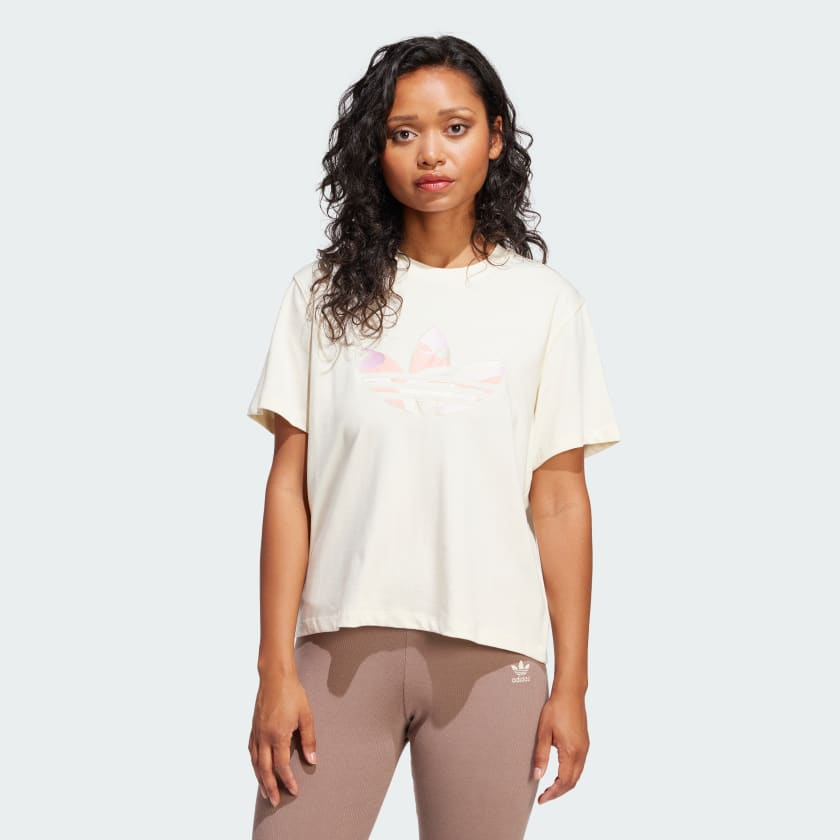  Áo T-shirt adidas Logo Camo Crop Nữ - JI5735 