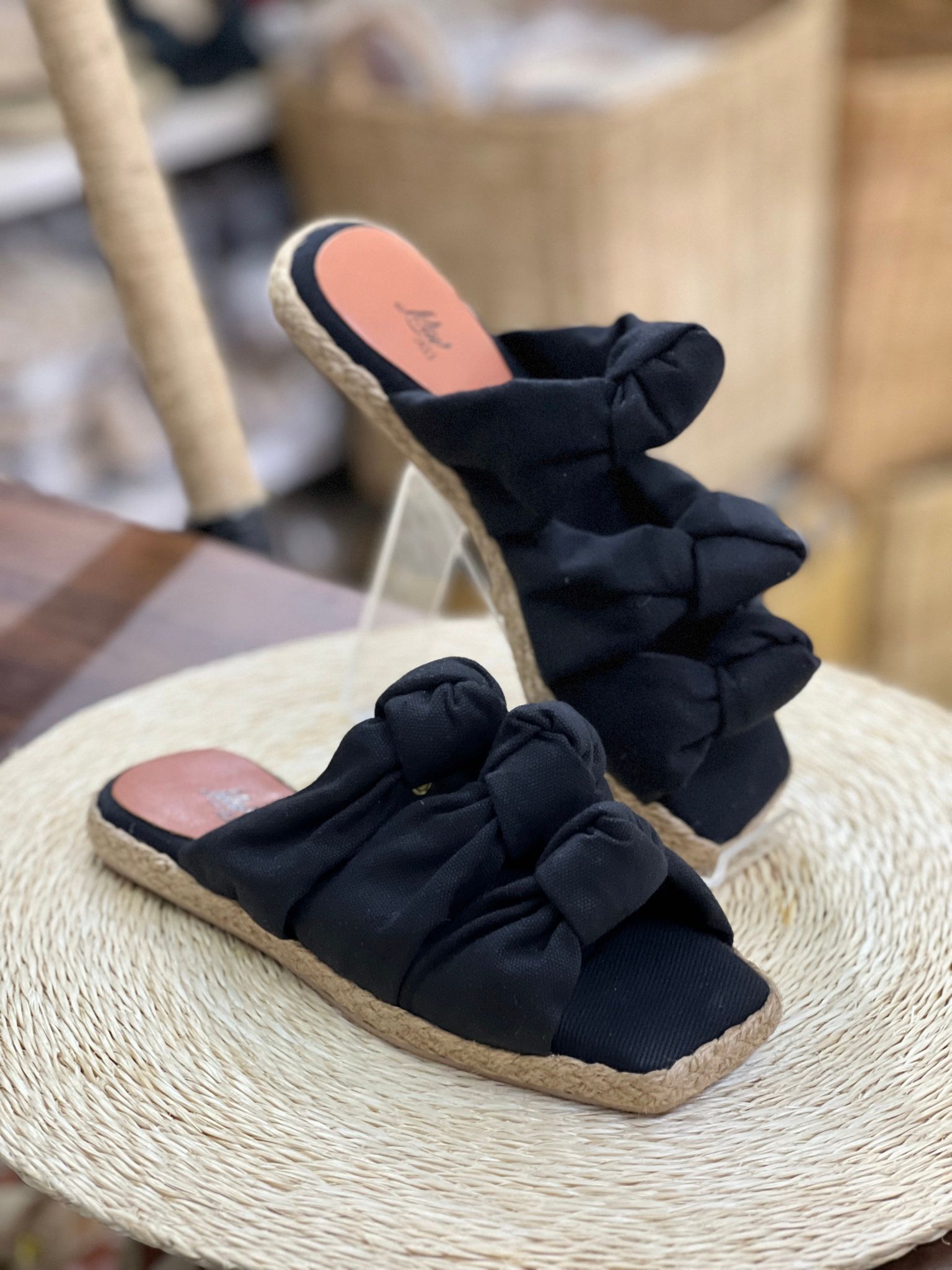 Dép Cói Ba Quai Nơ 2cm - BABY