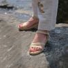 Sandal 2 Dây Quai Ngang Đế Cói 4cm - AQUA
